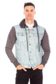 DENIM JACKET WITH HOOD - LIGHT   BLUE