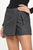 Mini wrap skirt short leather contrast