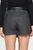 Mini wrap skirt short leather contrast