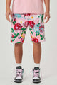 ALLOVER ROSE BLOOM  PRINT shorts