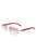 Rectangle Rimless Retro Tinted Sunglasses