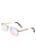 Rectangle Rimless Retro Flat top Sunglasses