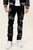 MULTI PATCH  SLIM FIT BLACK DENIM PANTS