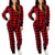 Women's elk print one-piece home wear pajamas